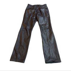 Excelled Brown Leather Pants Mens 32 Waist Vintage Motorcycle Boot Riding Pants